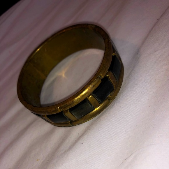 Green and copper bangle bracelet - Picture 1 of 2